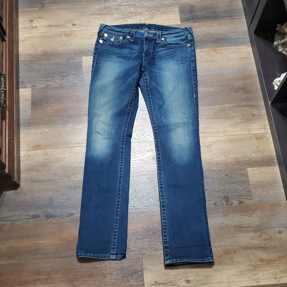 True religion slim straight pocket flap jeans